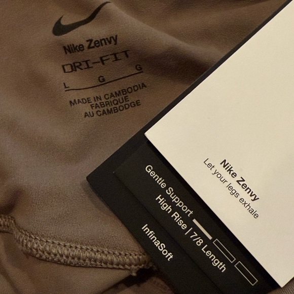 NIKE Zenvy High Waist Leggings Mink Brown NEW - Picture 10 of 12